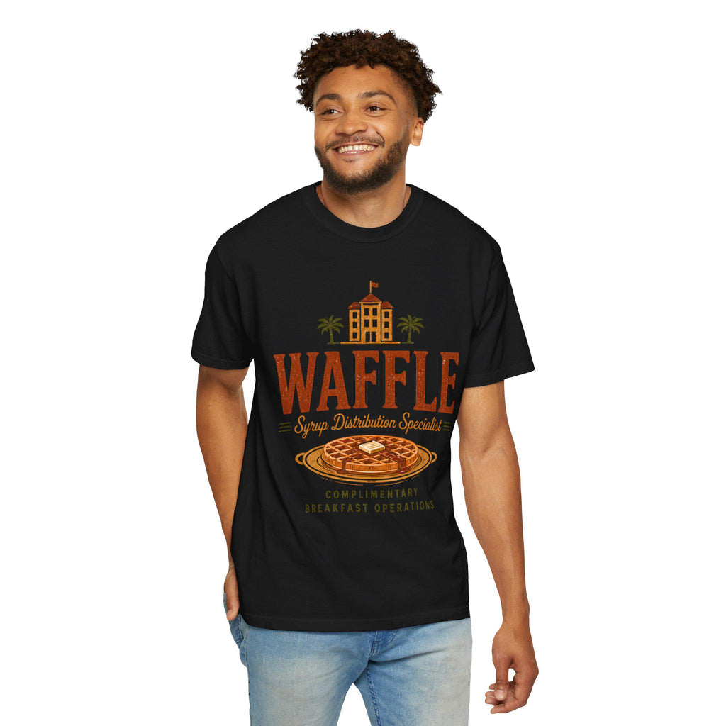 Waffle Syrup Distribution Specialist T-Shirt | Breakfast Illustration