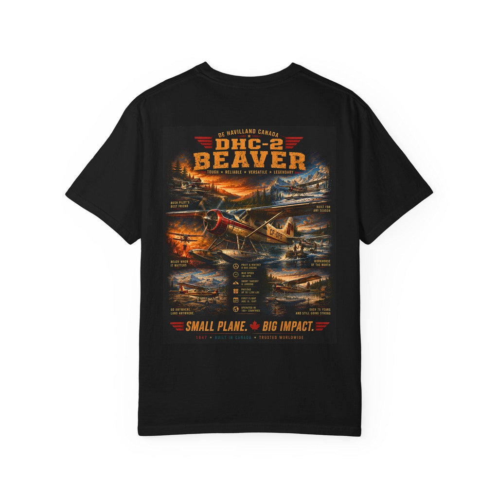 DHC-2 Beaver Seaplane T-shirt | Vintage Aircraft Poster, Back Print