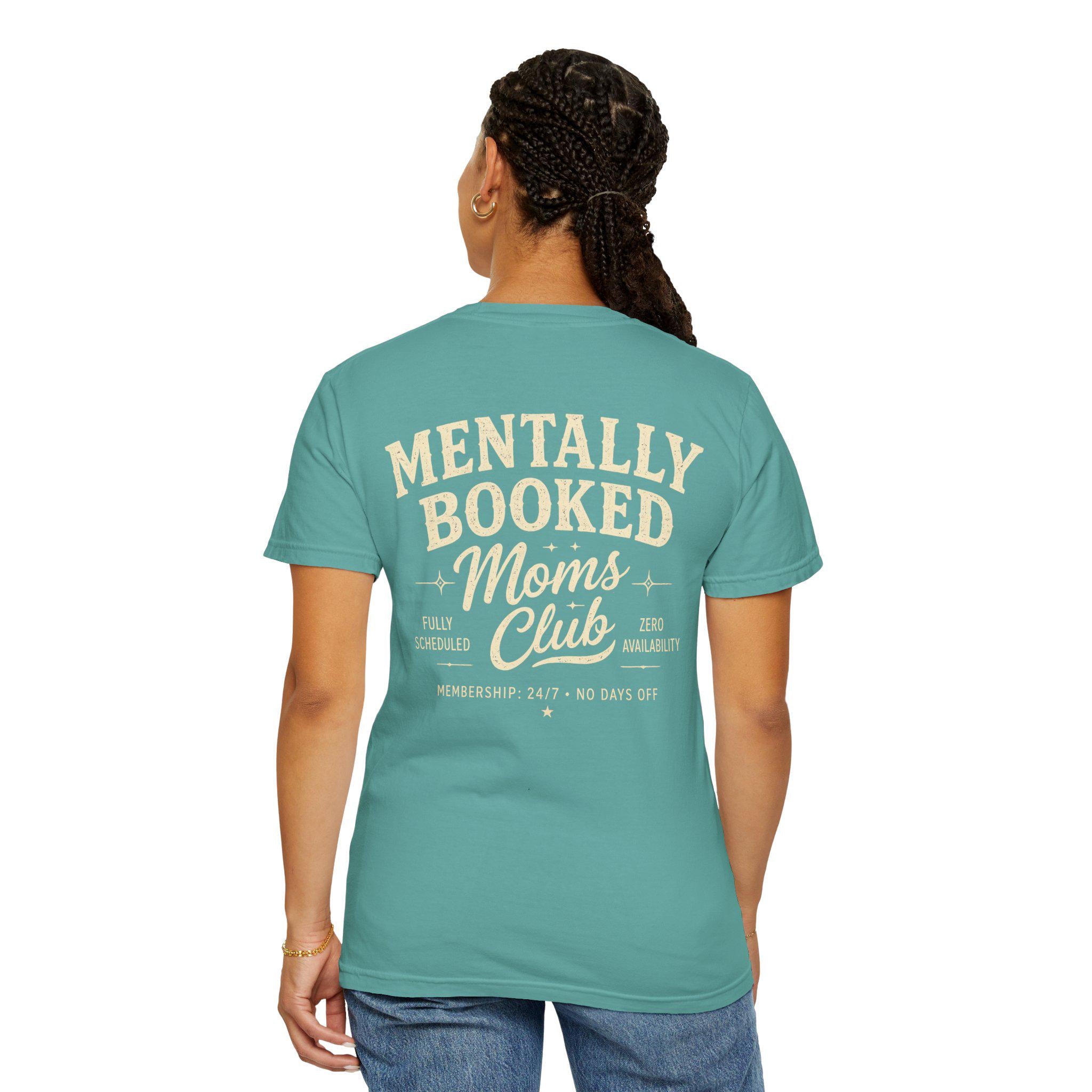 Mentally Booked Moms Club Shirt, Vintage Collegiate Style, Motherhood Humor Tee