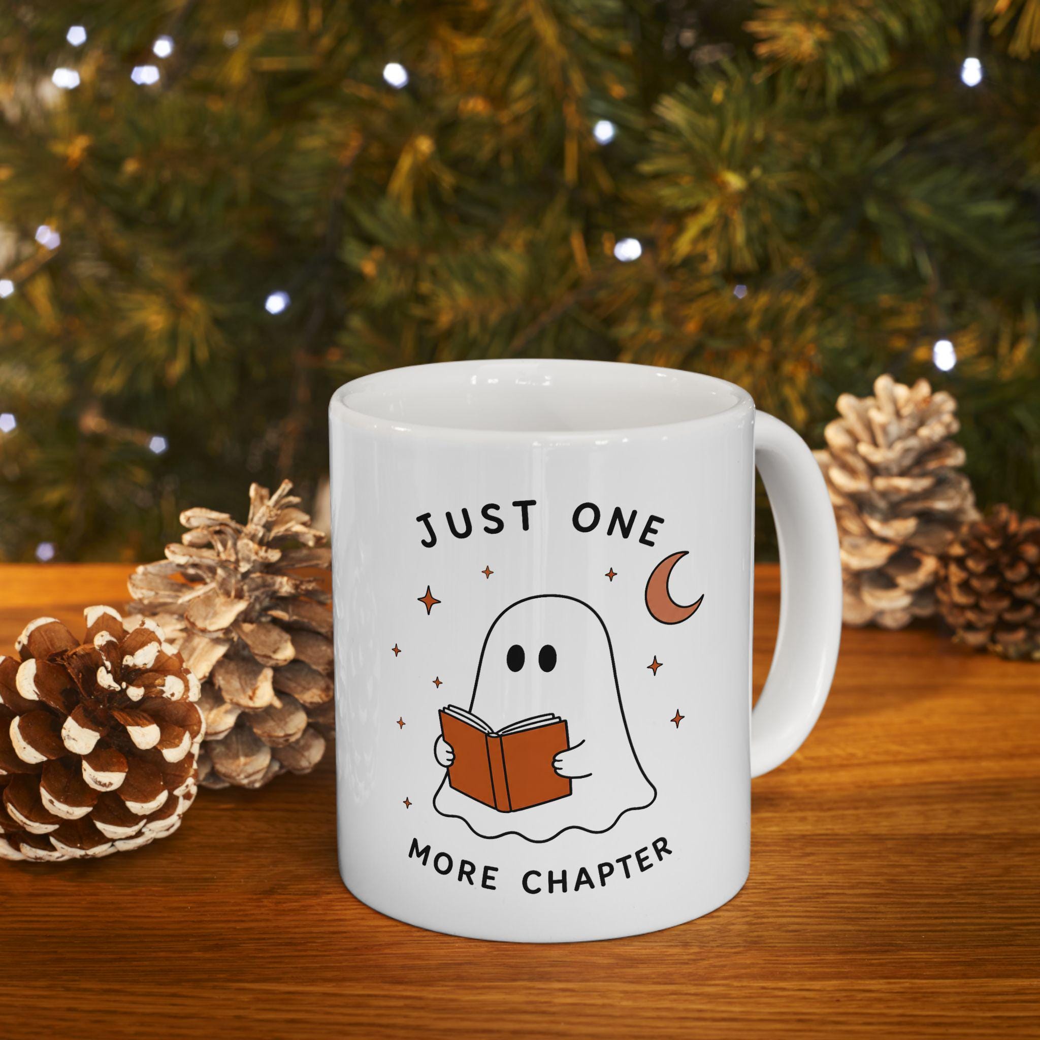 Ghost Reading Mug | Cozy Autumn Book Lover Ceramic Cup