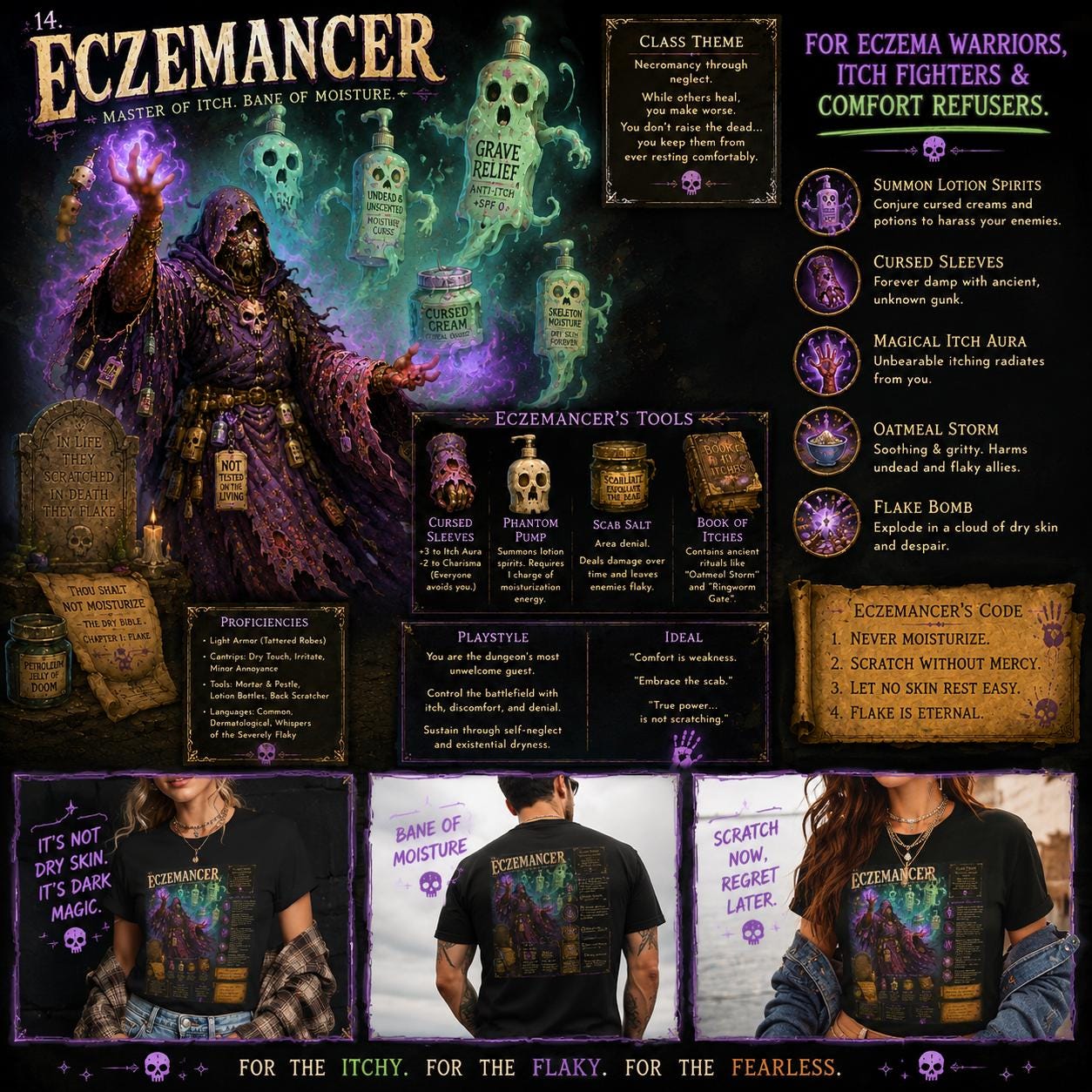 Eczemancer Dark Fantasy RPG Shirt