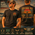 Cessna 152 The Pilot Factory Aviation T-Shirt | Vintage Flight School Trainer Pilot Gift