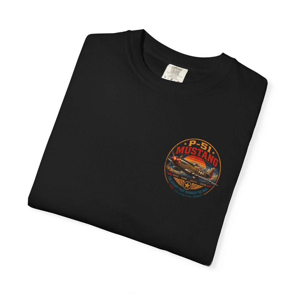 P-51 Mustang Vintage Warplane T-shirt | WWII Fighter Aircraft Graphic