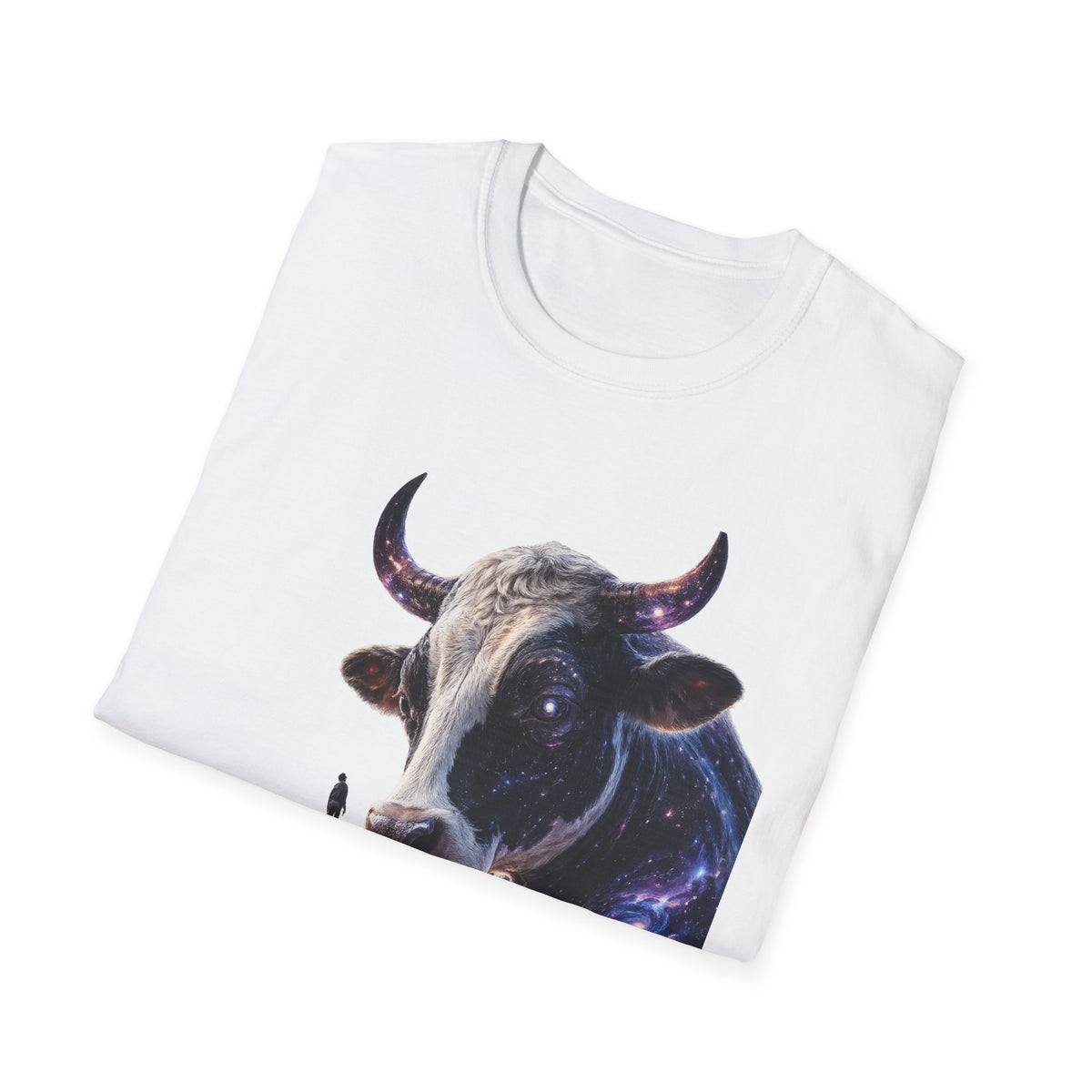 Cosmic Cow Shirt, Space Animal Graphic Tee, Surreal Galaxy Cow Design, Aesthetic Sci-Fi Art T-Shirt, Unique Cosmic Streetwear