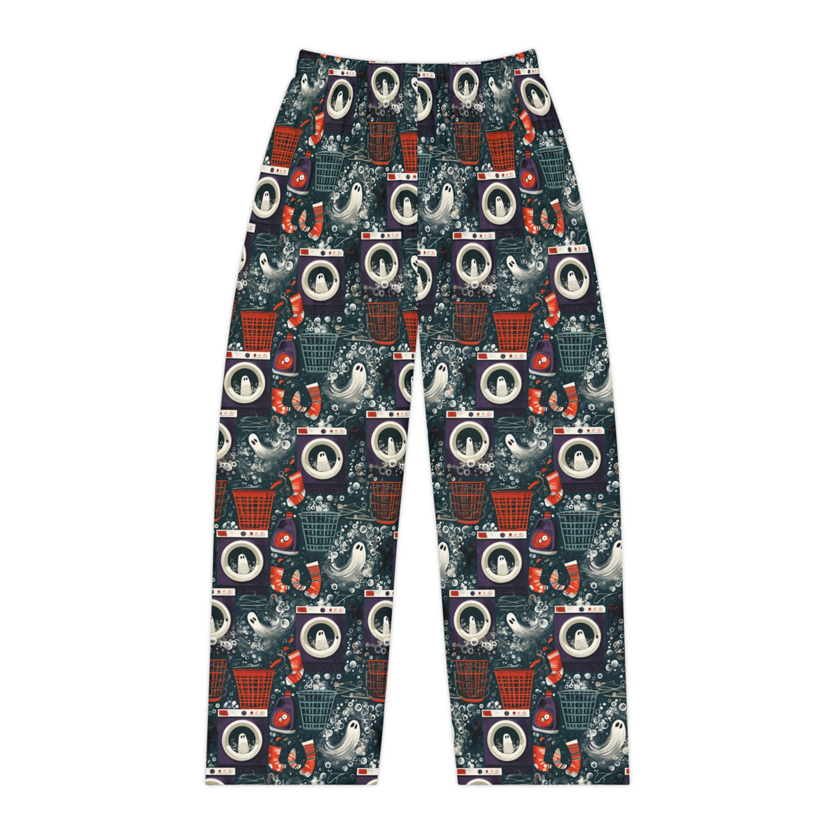 Ghost Laundry Pajama Pants | Haunted Washers & Black Cats