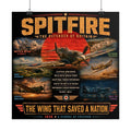 Supermarine Spitfire WWII Aviation Poster, British Fighter Plane Wall Art, Battle of Britain Print, RAF Pilot Gift, Flight Deck Decor