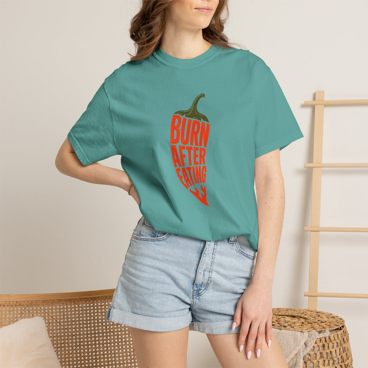 Burn After Eating chili pepper T-Shirt | Spicy Food Graphic