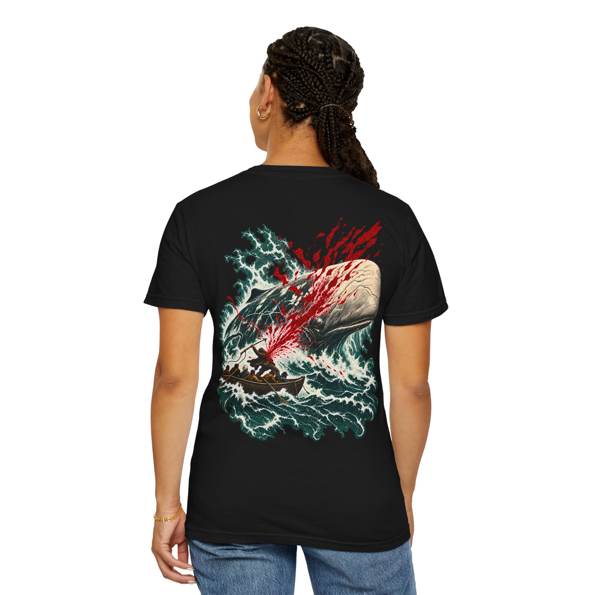Moby Dick Shirt, Comfort Colors Captain Ahab Tee, Herman Melville Literary Gift, Nautical Whale Graphic, Book Lover Front and Back Print