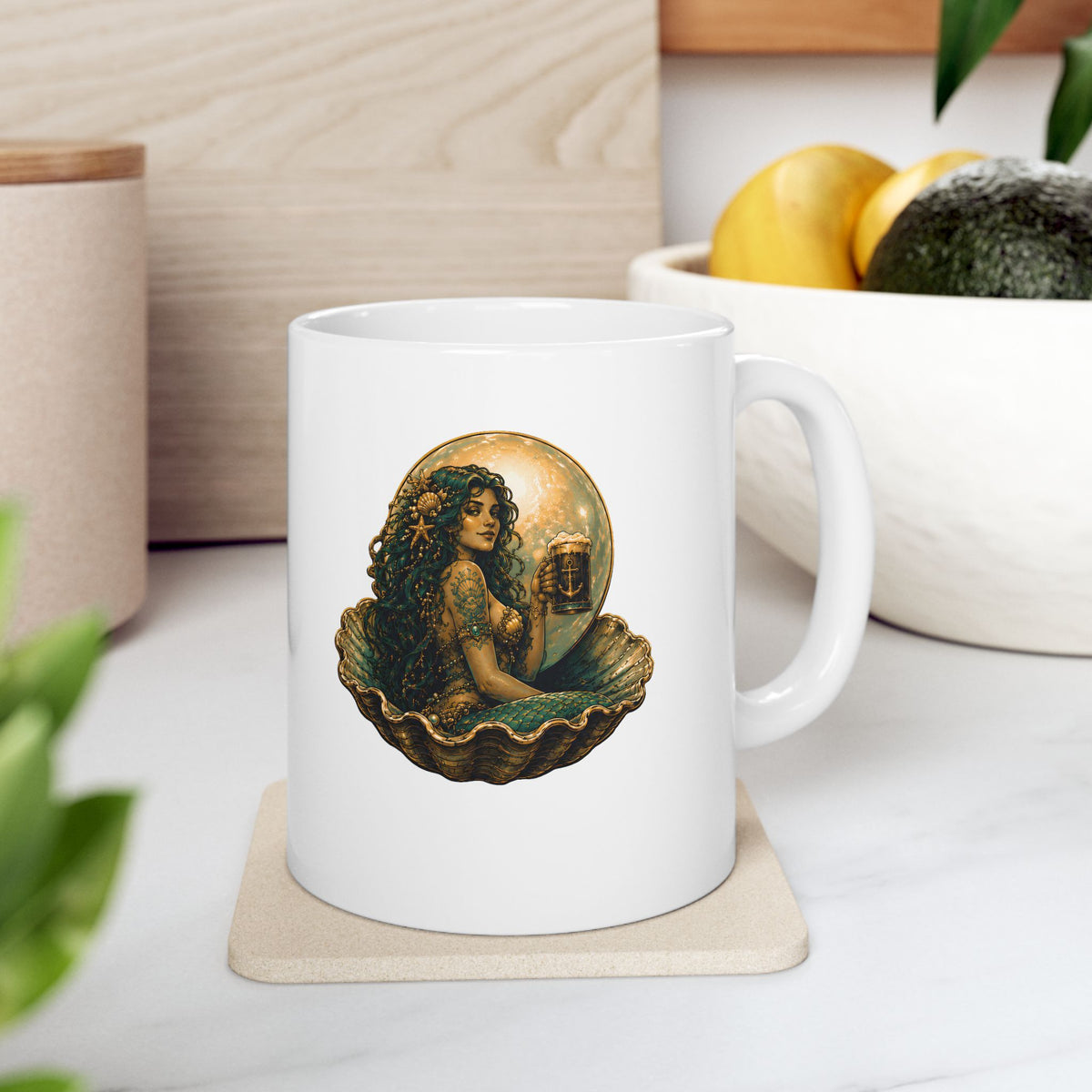 Murky Pearl Mug | Mermaid Coffee Mug | Coastal Fantasy Ceramic Mug | 11oz & 15oz
