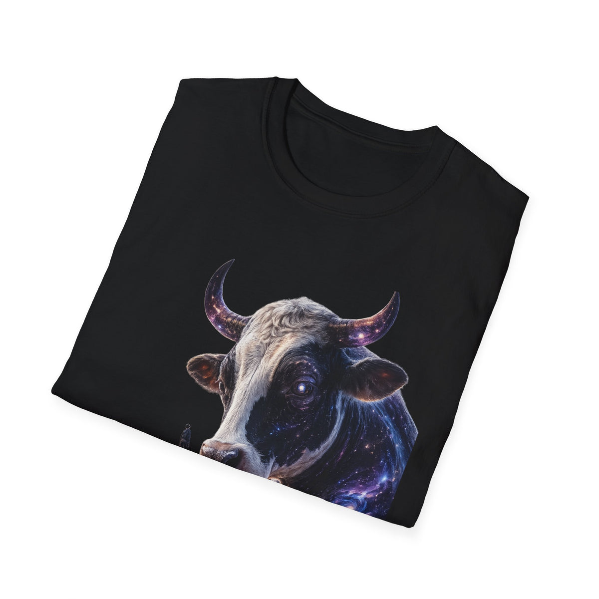 Cosmic Cow Shirt, Space Animal Graphic Tee, Surreal Galaxy Cow Design, Aesthetic Sci-Fi Art T-Shirt, Unique Cosmic Streetwear