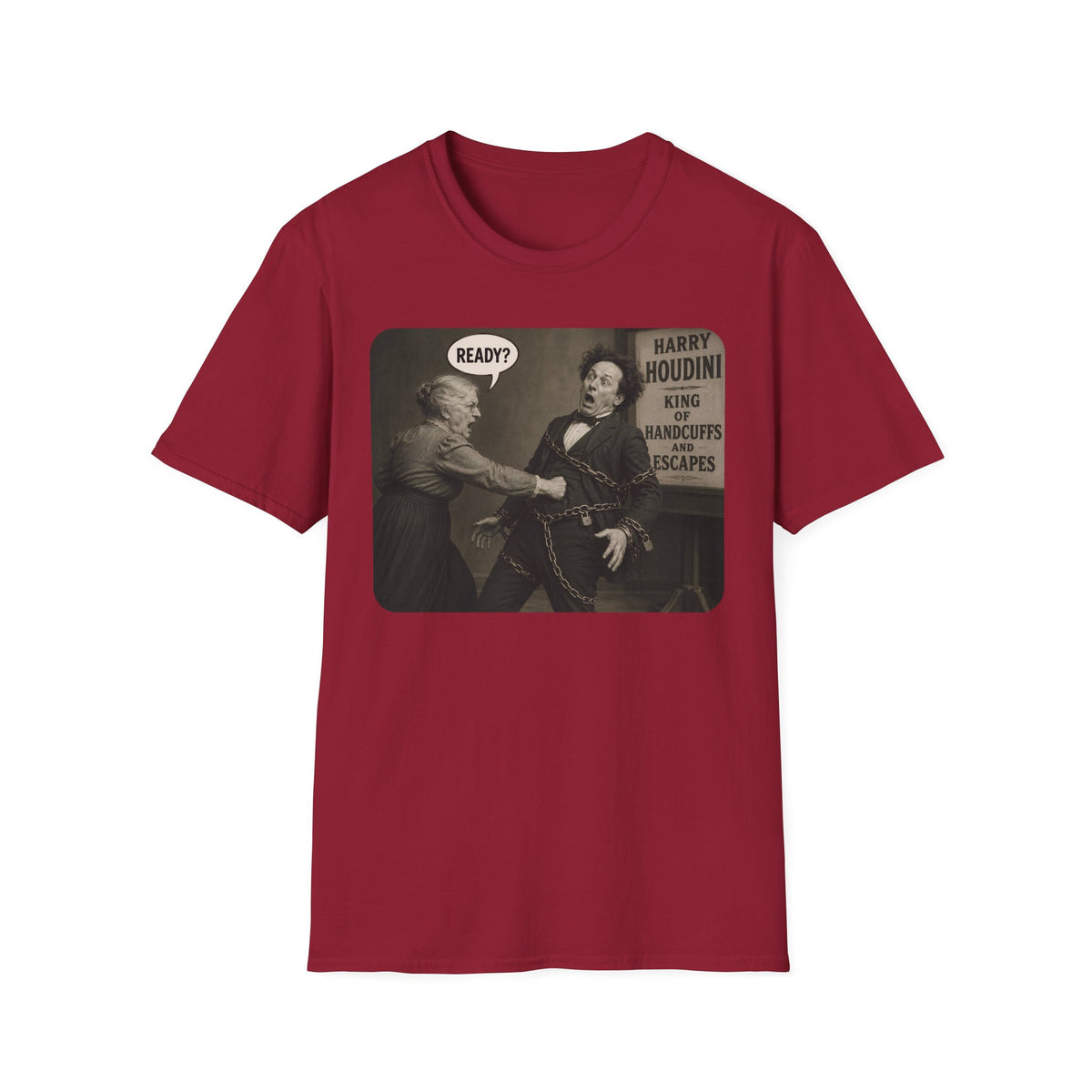 Funny Harry Houdini Shirt, Vintage Magician Tee, Escape Artist Comedy Graphic, Retro Vaudeville Humor Shirt
