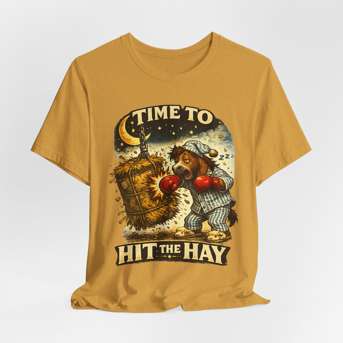 Time To Hit The Hay Shirt, Sleepy Horse Pajama Boxer Tee, Funny Bedtime Pun T-Shirt, Horse Lover Gift, Cozy Sleep Humor Graphic Tee