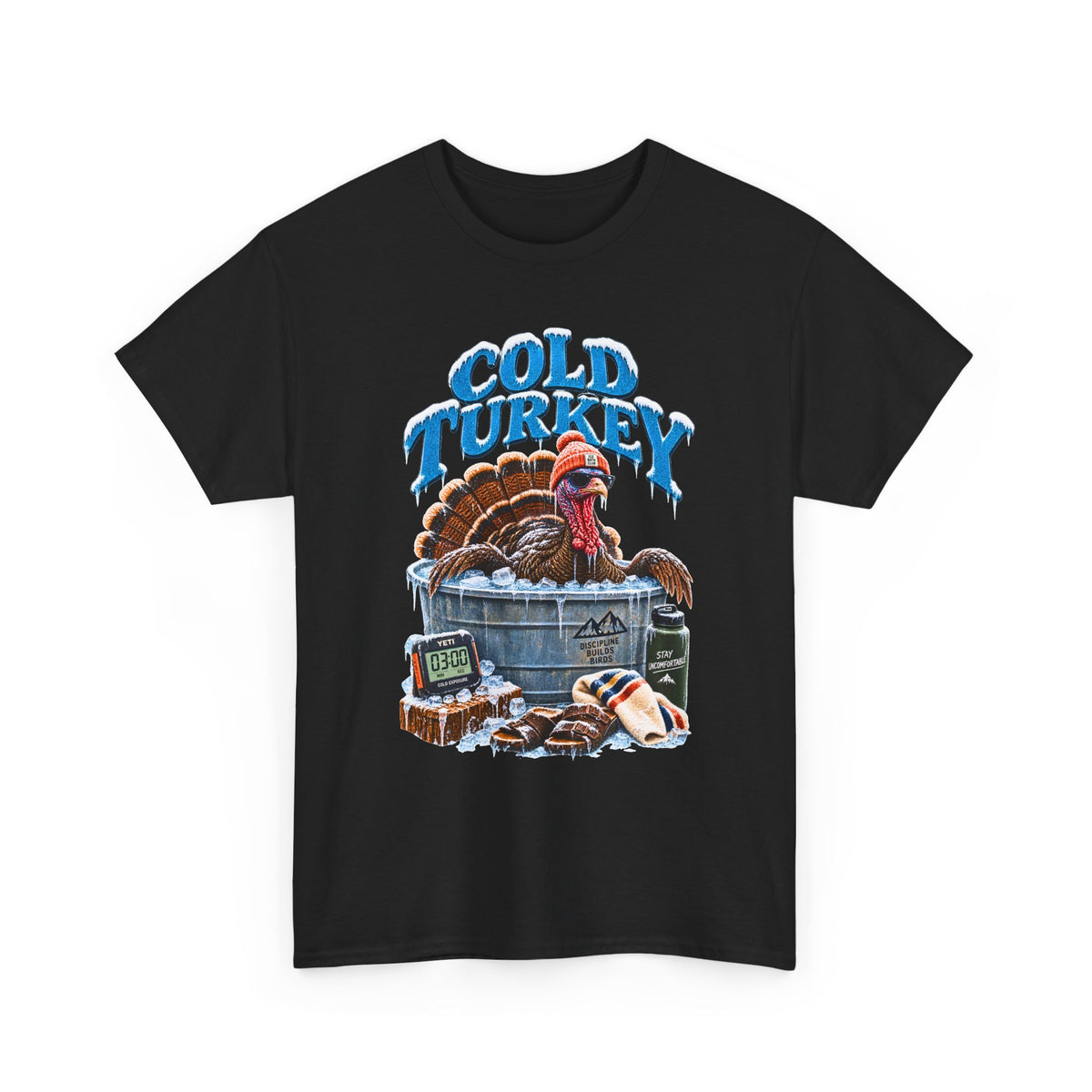 Cold Turkey Shirt, Funny Turkey T-Shirt, Ice Bath Shirt, Cold Plunge Tee, Thanksgiving Humor Gift, Funny Gildan Graphic Tee