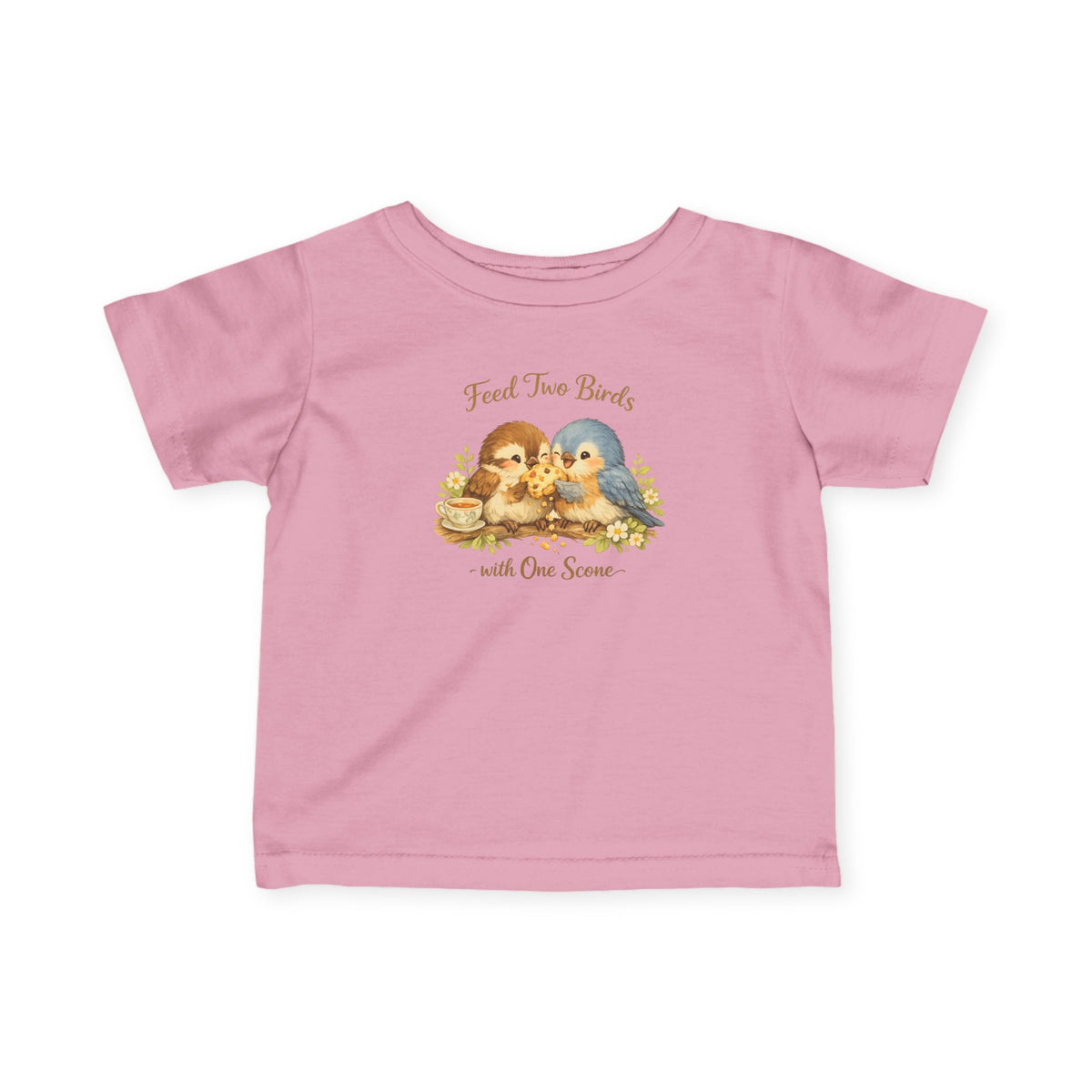 Feed Two Birds With One Scone Baby Shirt, Cottagecore Baby Tee, Cute Bird Infant Shirt, Funny Baby Gift, Newborn Outfit, Cozy Aesthetic Baby