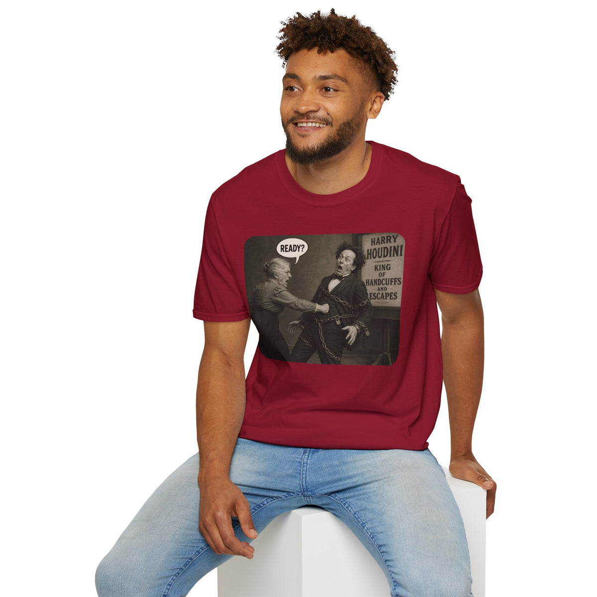 Funny Harry Houdini Shirt, Vintage Magician Tee, Escape Artist Comedy Graphic, Retro Vaudeville Humor Shirt