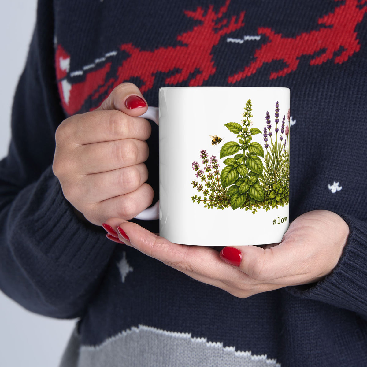 Slow Mornings Ceramic Mug | Botanical Coffee Mug | Wildflower Nature Gift | 11oz & 15oz