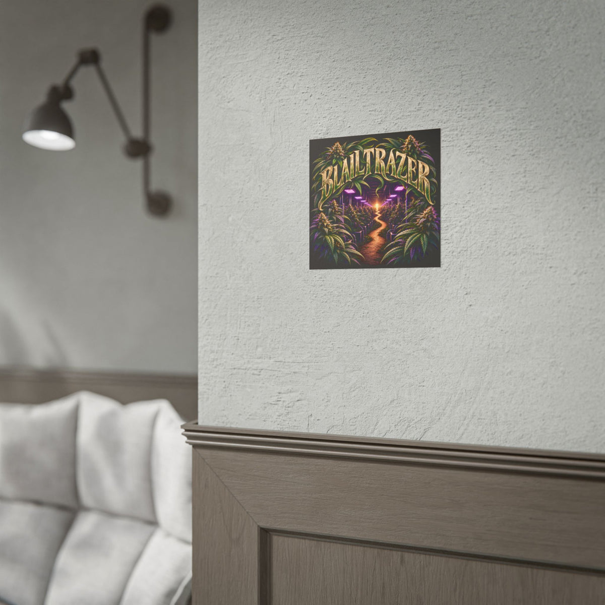 Blailtrazer Cannabis Grow Room Poster, Psychedelic Weed Wall Art, Stoner Decor, 420 Gift, Neon Marijuana Print