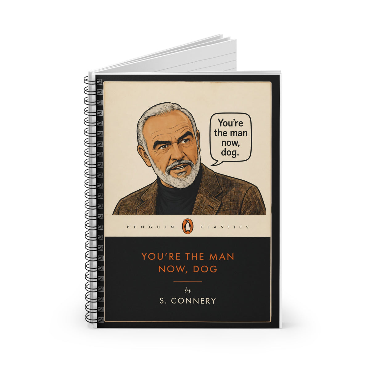 You're The Man Now Dog Notebook | Funny Internet Meme Journal | Penguin Classics Parody Notebook | Retro Comedy Gift | Spiral Bound Journal
