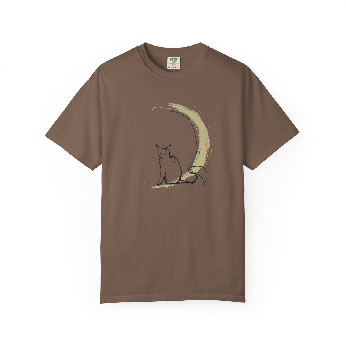 Black Cat Crescent Moon Comfort Colors 1717, Celestial Witchy Graphic Tee, Mystical Gothic Gift for Cat Lovers