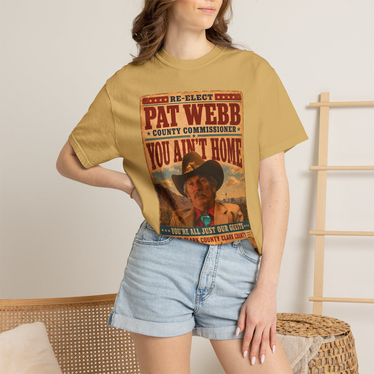 Pat Webb County Commissioner Shirt, You Ain't Home Tee, Casino Movie Inspired Vintage Campaign Poster Shirt, Vegas Western Graphic Tee