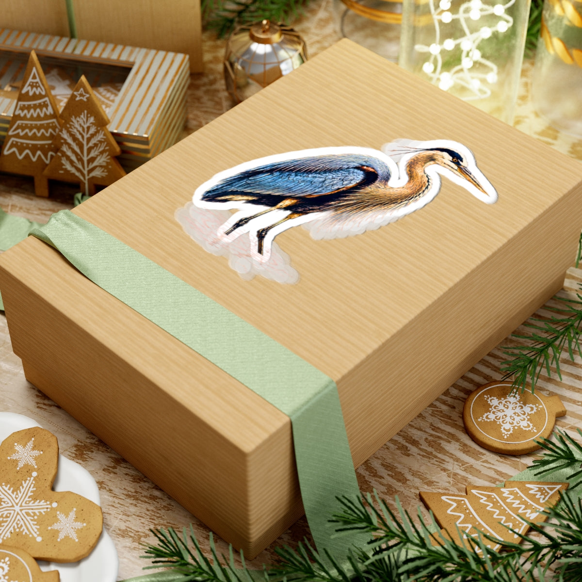 Blue Heron Sticker | Kiss-Cut Watercolor Bird Decal