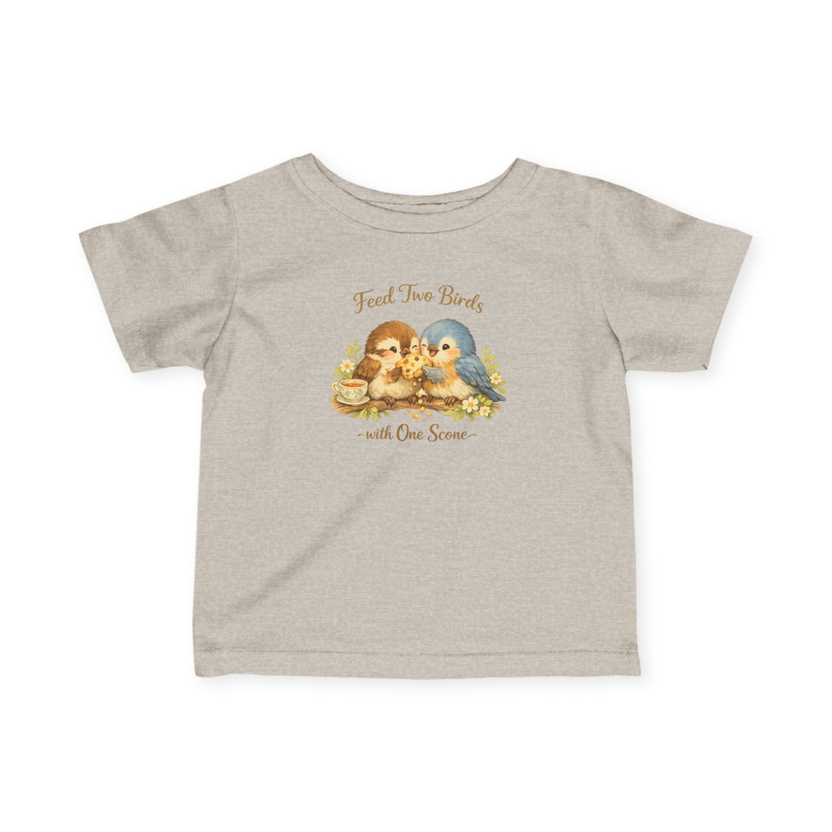 Feed Two Birds With One Scone Baby Shirt, Cottagecore Baby Tee, Cute Bird Infant Shirt, Funny Baby Gift, Newborn Outfit, Cozy Aesthetic Baby