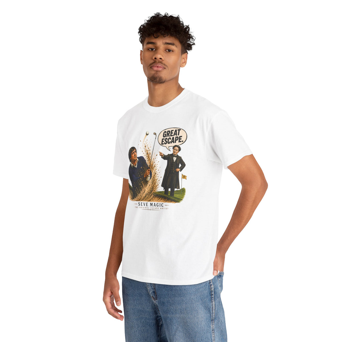 Great Escape Golf Shirt | Seve Ballesteros Houdini Golf Tee | Vintage Golf Humor Shirt | Bunker Shot Golf Gift