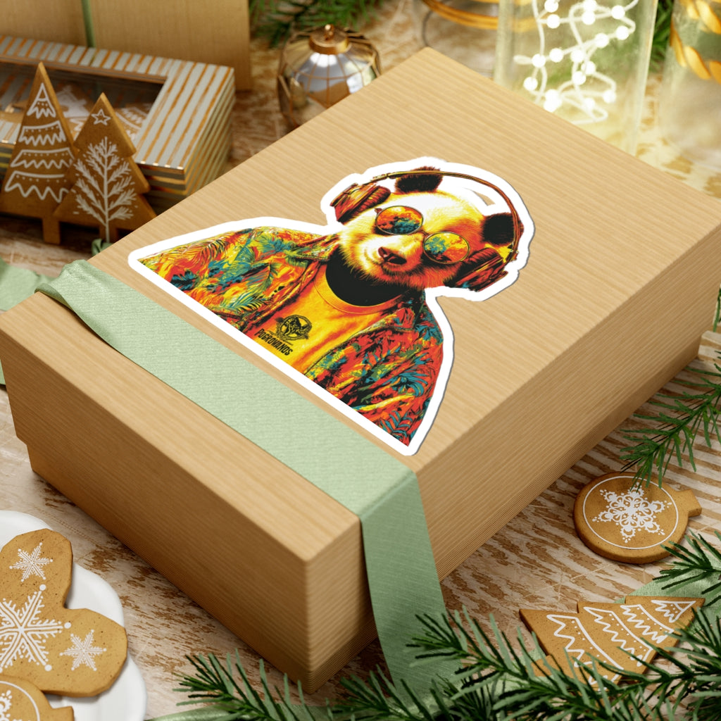 Cool Panda with Headphones Sticker | Kiss-Cut Vinyl Laptop Decal