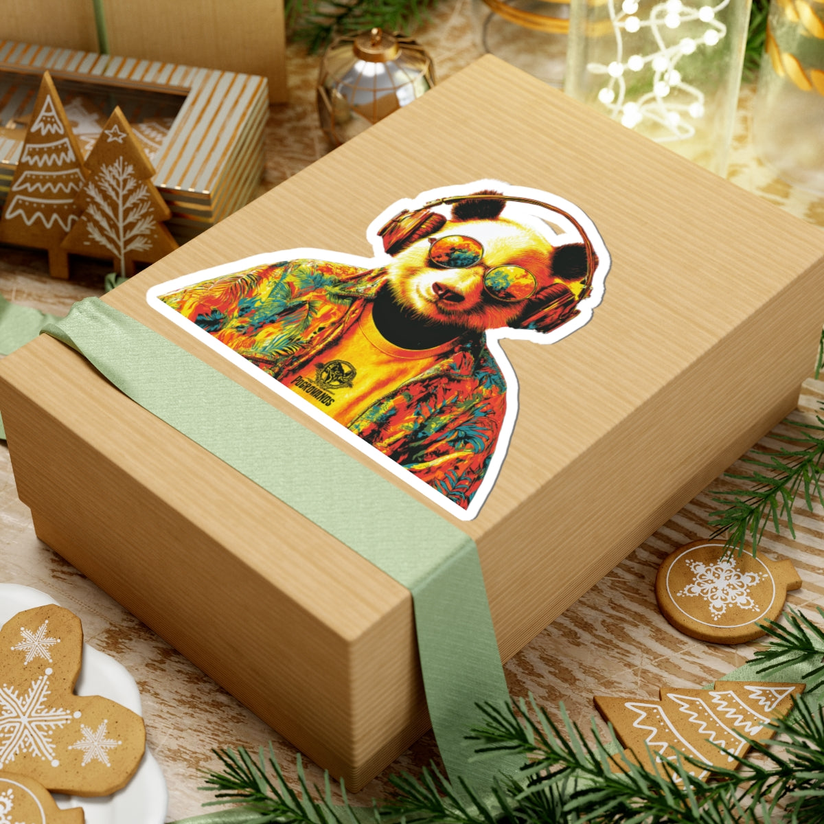 Cool Panda with Headphones Sticker | Kiss-Cut Vinyl Laptop Decal