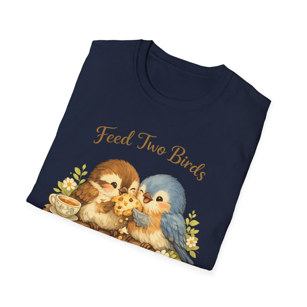 Feed Two Birds With One Scone Shirt, Cottagecore Bird Tee, Cute Animal Shirt, Cozy Aesthetic Gift, Funny Nature Saying, Wholesome Tee