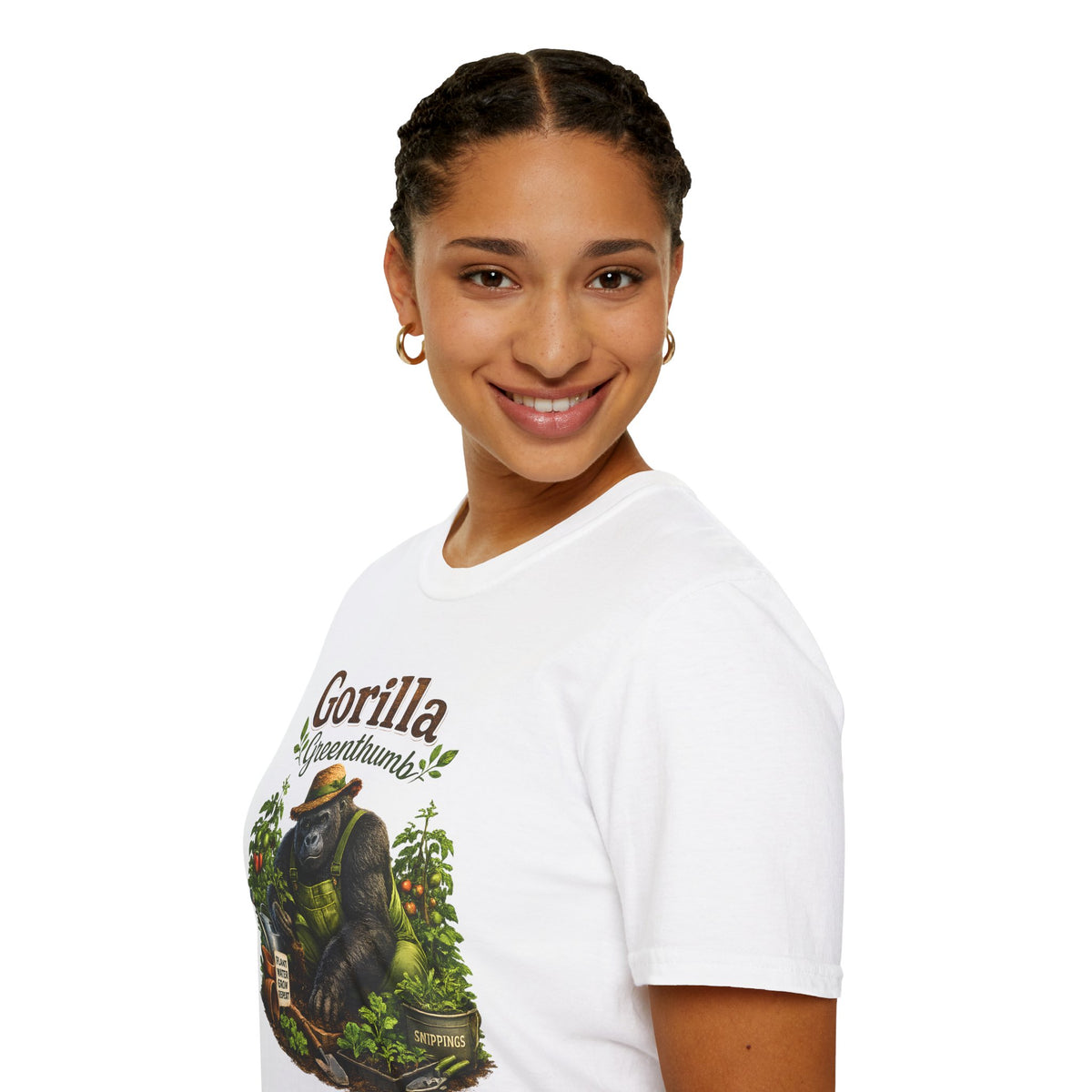 Gorilla Gardening Shirt, Funny Plant Lover Tee, Garden Humor T-Shirt, Botanical Graphic Tee, Gift for Gardeners, Unisex Softstyle Shirt