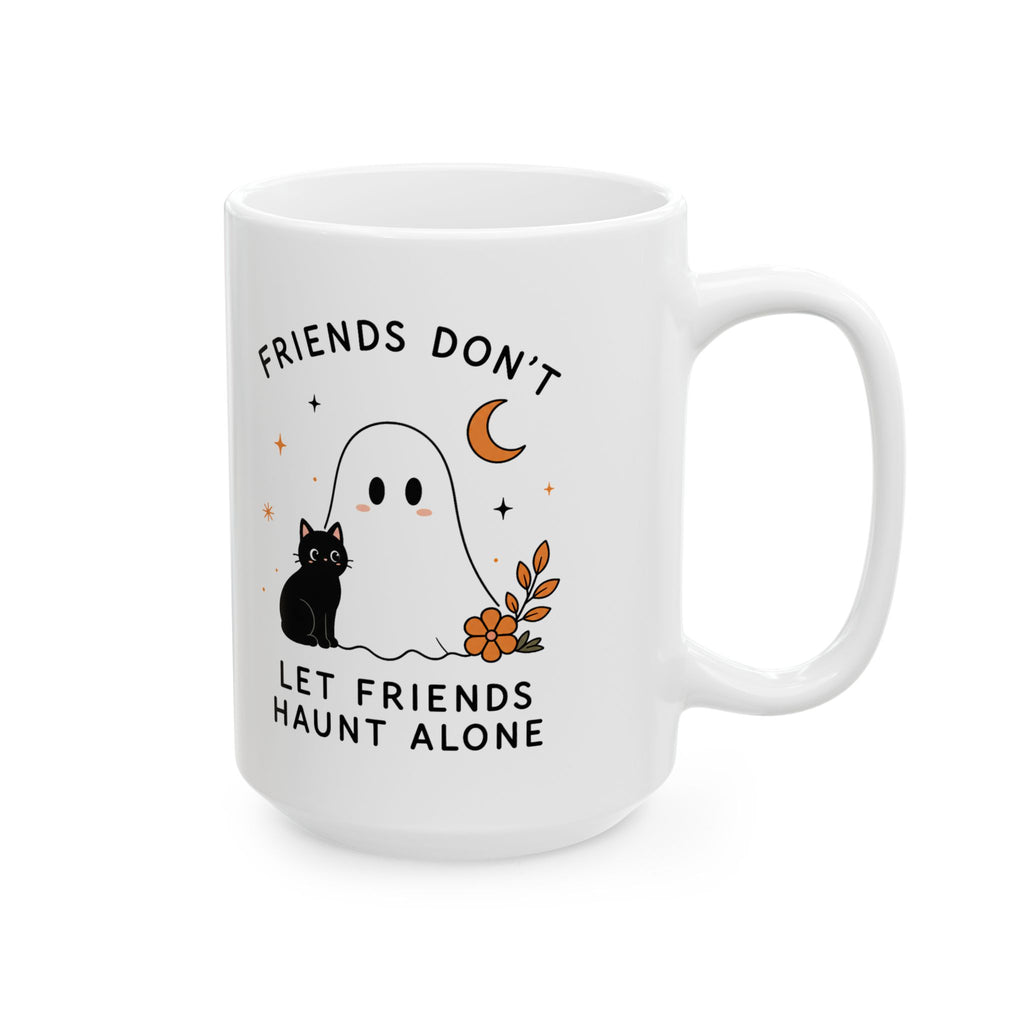 Friendship Ghost and Cat Mug | Ceramic Coffee Cup