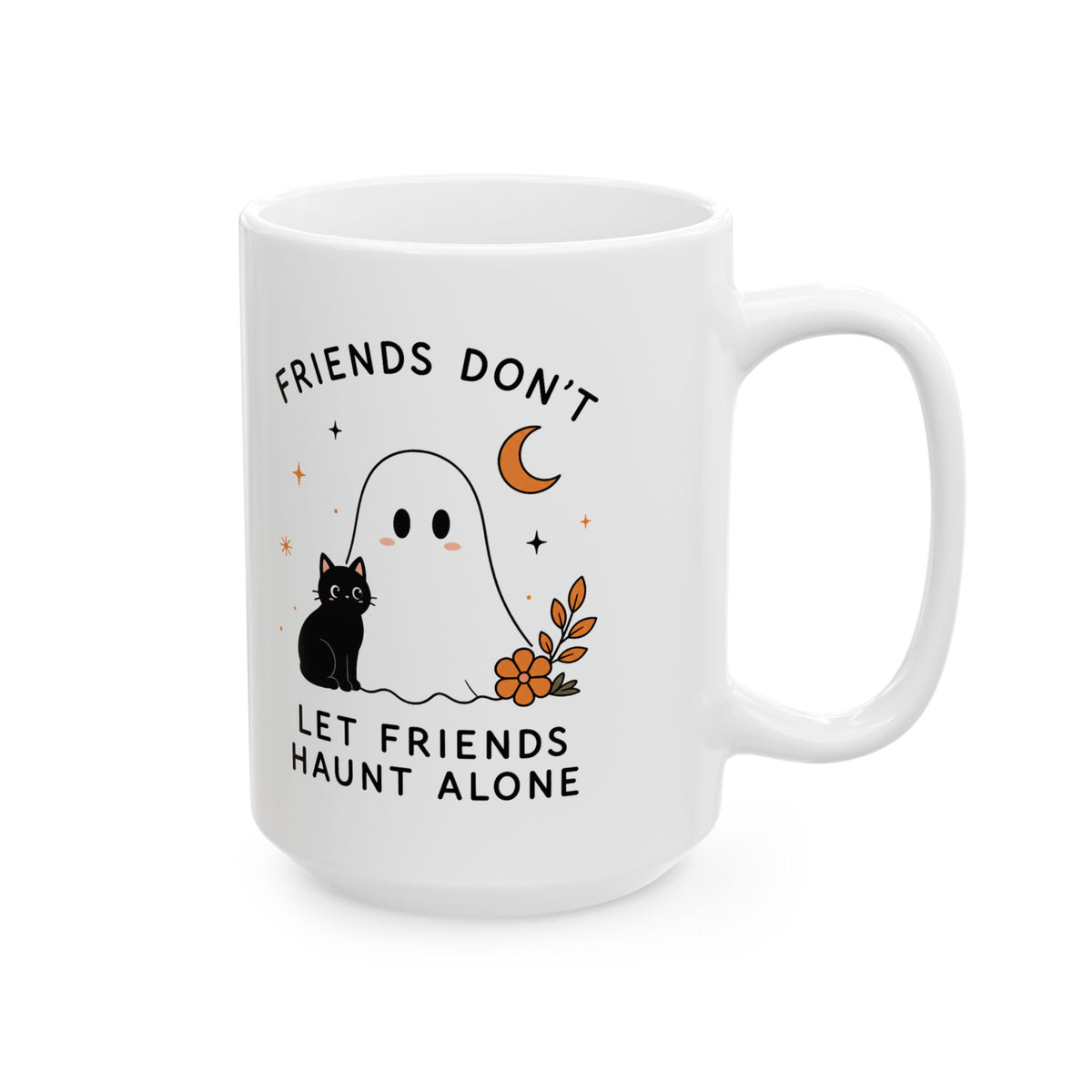 Friendship Ghost and Cat Mug | Ceramic Coffee Cup