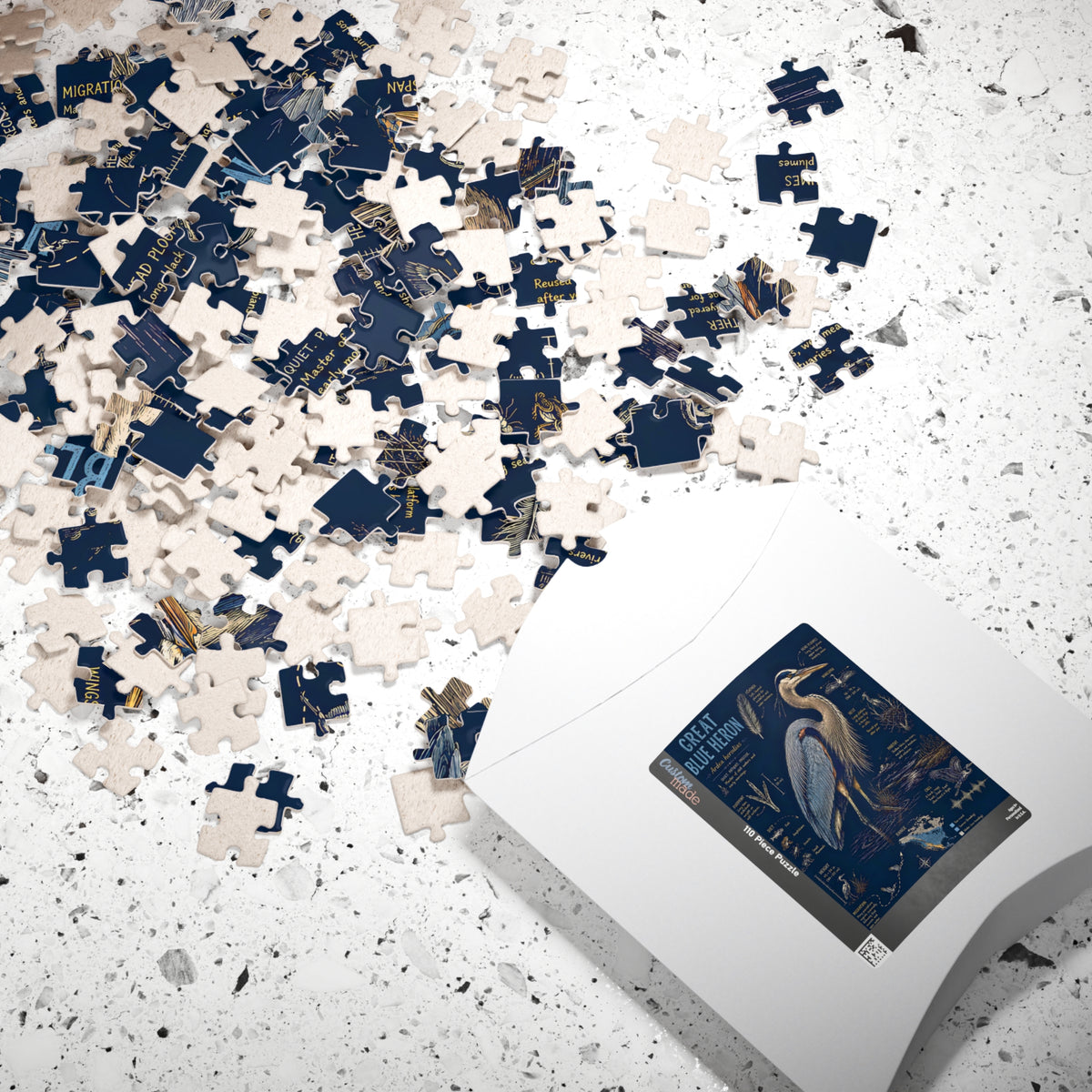 Great Blue Heron Illustration Puzzle | Nature Bird Jigsaw