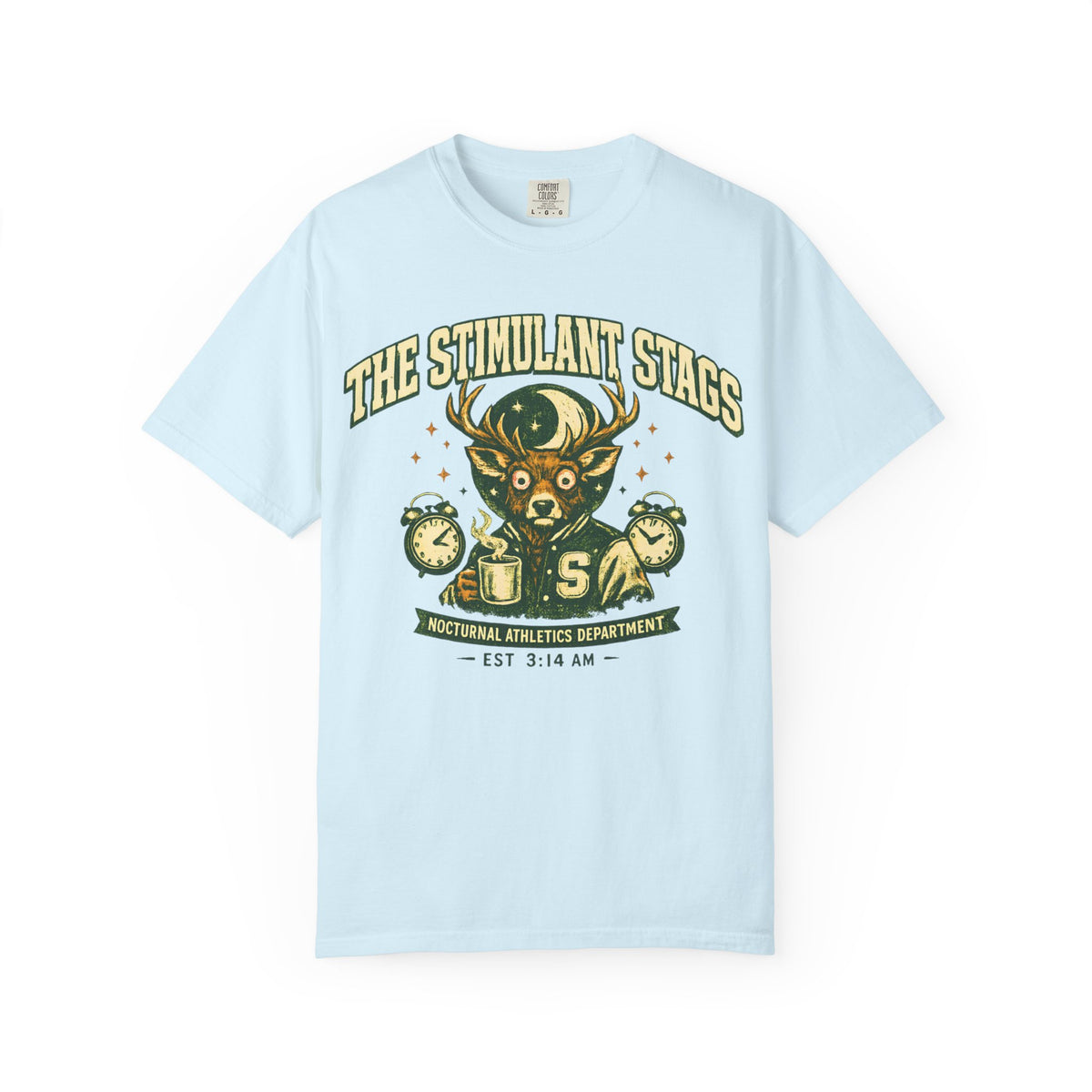 The Stimulant Stags Shirt, Vintage College Graphic Tee, Appalachian Coffee Shirt, Sleep Deprived University Tee, Nocturnal Athletics