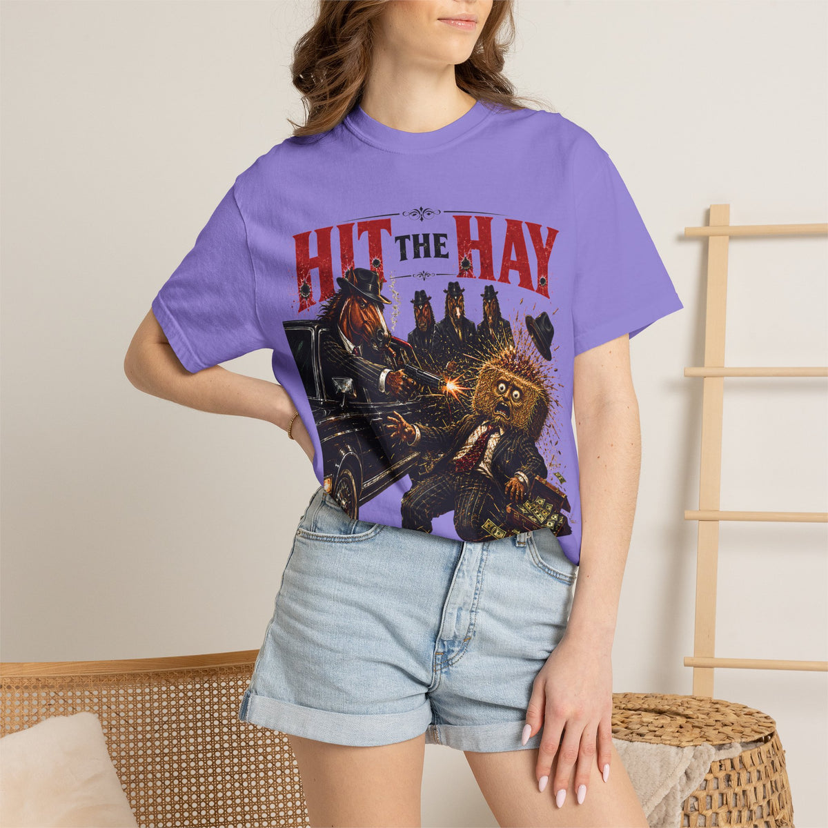 Hit The Hay Shirt, Horse Mafia Funny Tee, He Took It Literally, Mob Movie Parody Shirt, Horse Humor Graphic Tee, Funny Western Gangster Gift