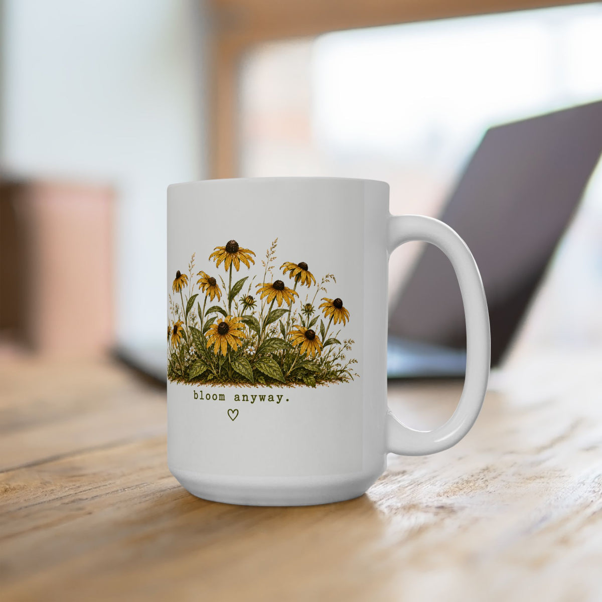 Black-eyed Susan floral illustration Mug | wildflower botanical coffee cup