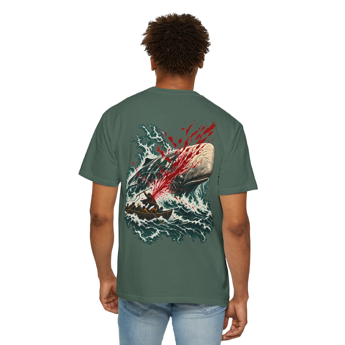 Moby Dick Shirt, Comfort Colors Captain Ahab Tee, Herman Melville Literary Gift, Nautical Whale Graphic, Book Lover Front and Back Print