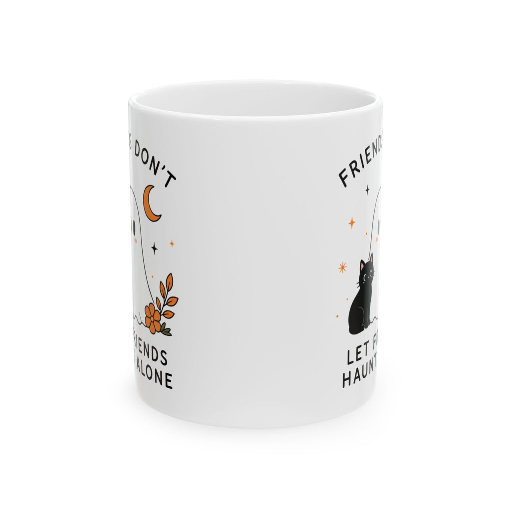 Friendship Ghost and Cat Mug | Ceramic Coffee Cup