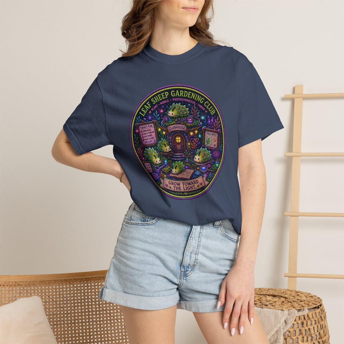 Leaf Sheep Gardening Club Shirt | Cute Sea Slug Nature Tee | Plant Lover Gift | Whimsical Botanical Graphic T-Shirt