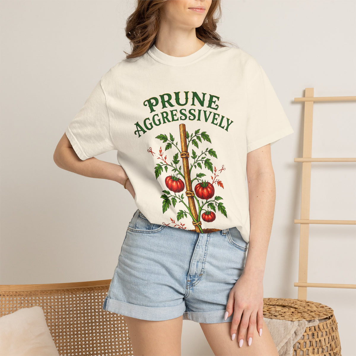 Prune Aggressively, Vintage Tomato Gardener Tee, Heirloom Gardening Shirt, Cottagecore Plant Lover Gift, Botanical Garden Graphic