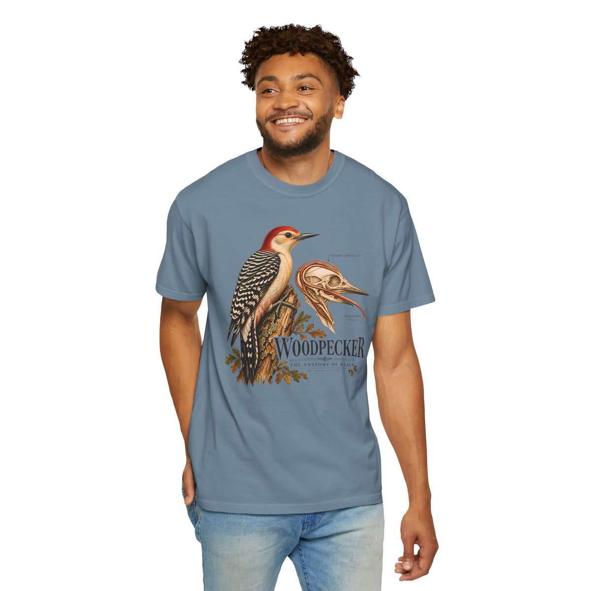Woodpecker Anatomy Shirt, Vintage Bird Graphic Tee, Red Bellied Woodpecker, Ornithology Gift, Wildlife Science T-Shirt, Comfort Colors