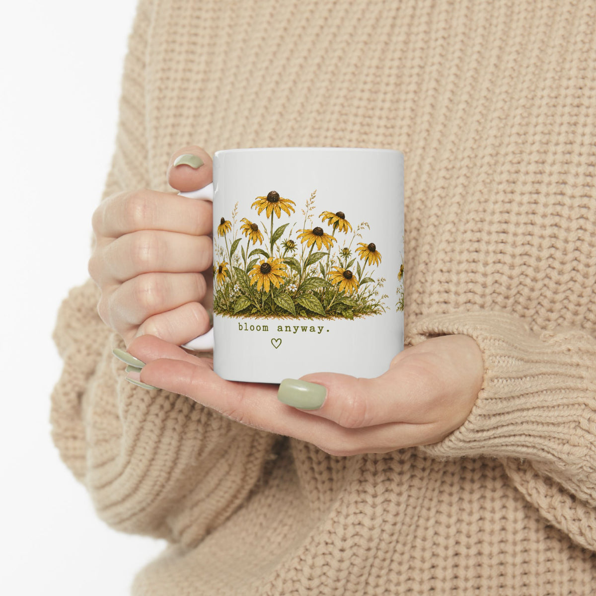 Black-eyed Susan floral illustration Mug | wildflower botanical coffee cup