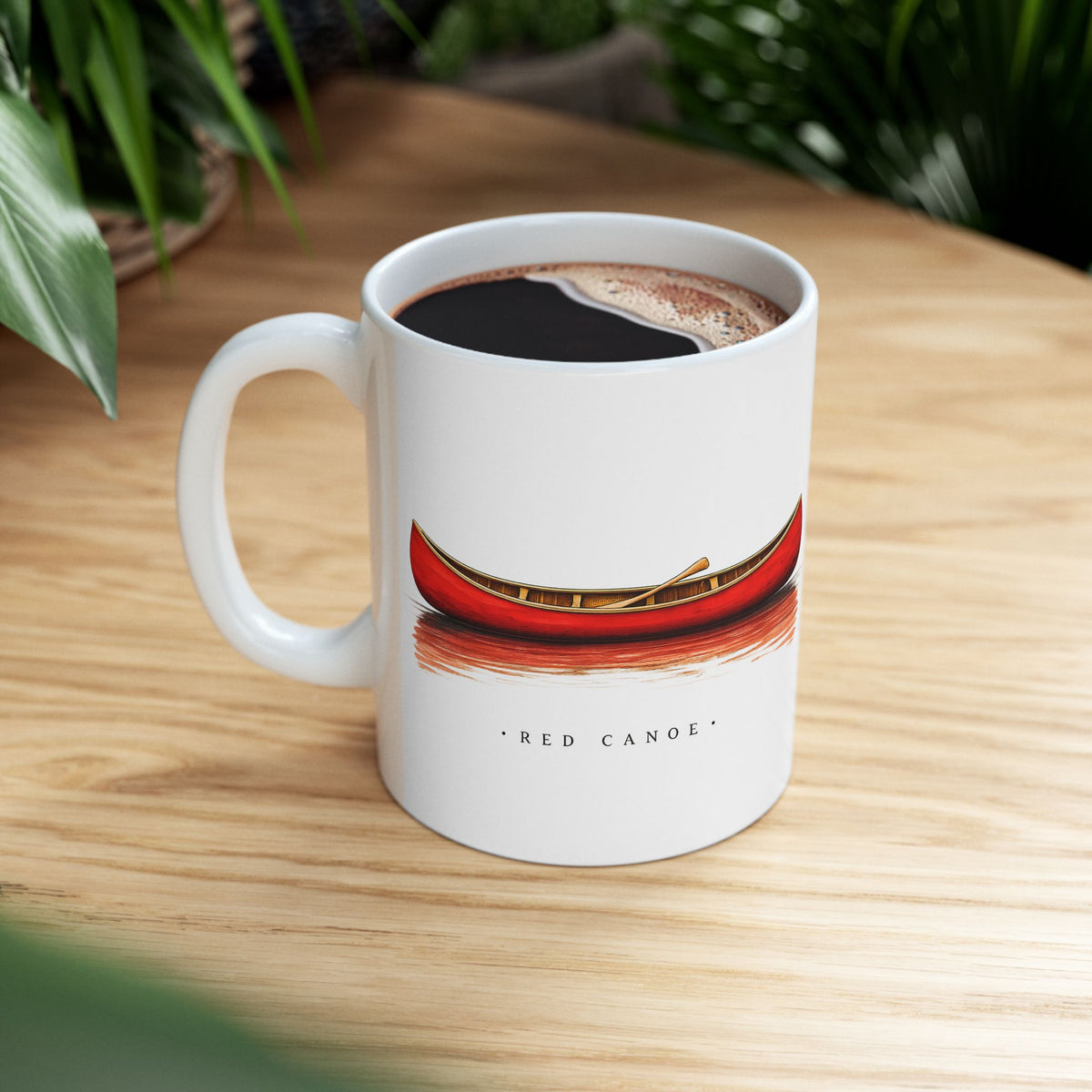 Red Canoe Ceramic Coffee Mug | Canoe Lover Gift | Lake House Mug | 11oz & 15oz