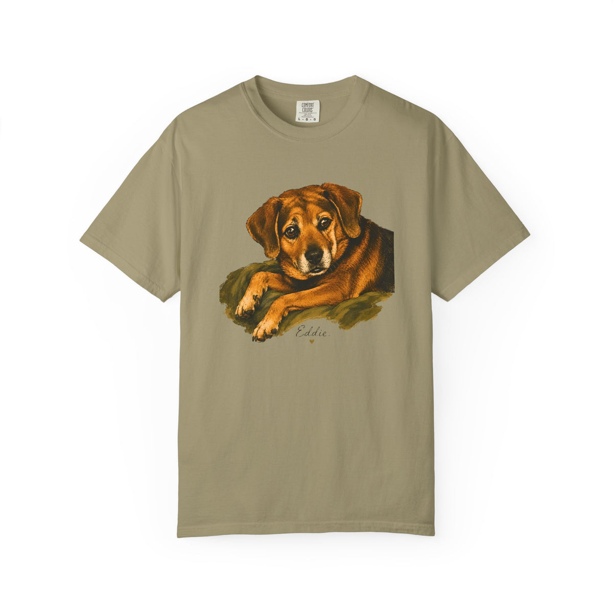 Eddie Vintage Dog Portrait Shirt | Cozy Hand Painted Pet Graphic Tee | Gift for Dog Lovers
