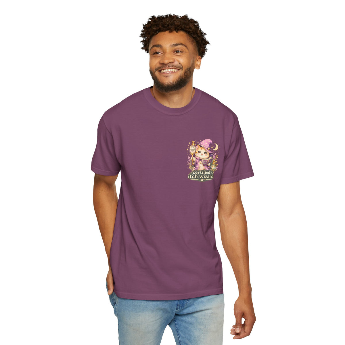Certified Itch Wizard Shirt, Cute Eczema Tee, Funny Sensitive Skin Shirt, Cottagecore Wizard Cat Tee, Comfort Colors Graphic Tee