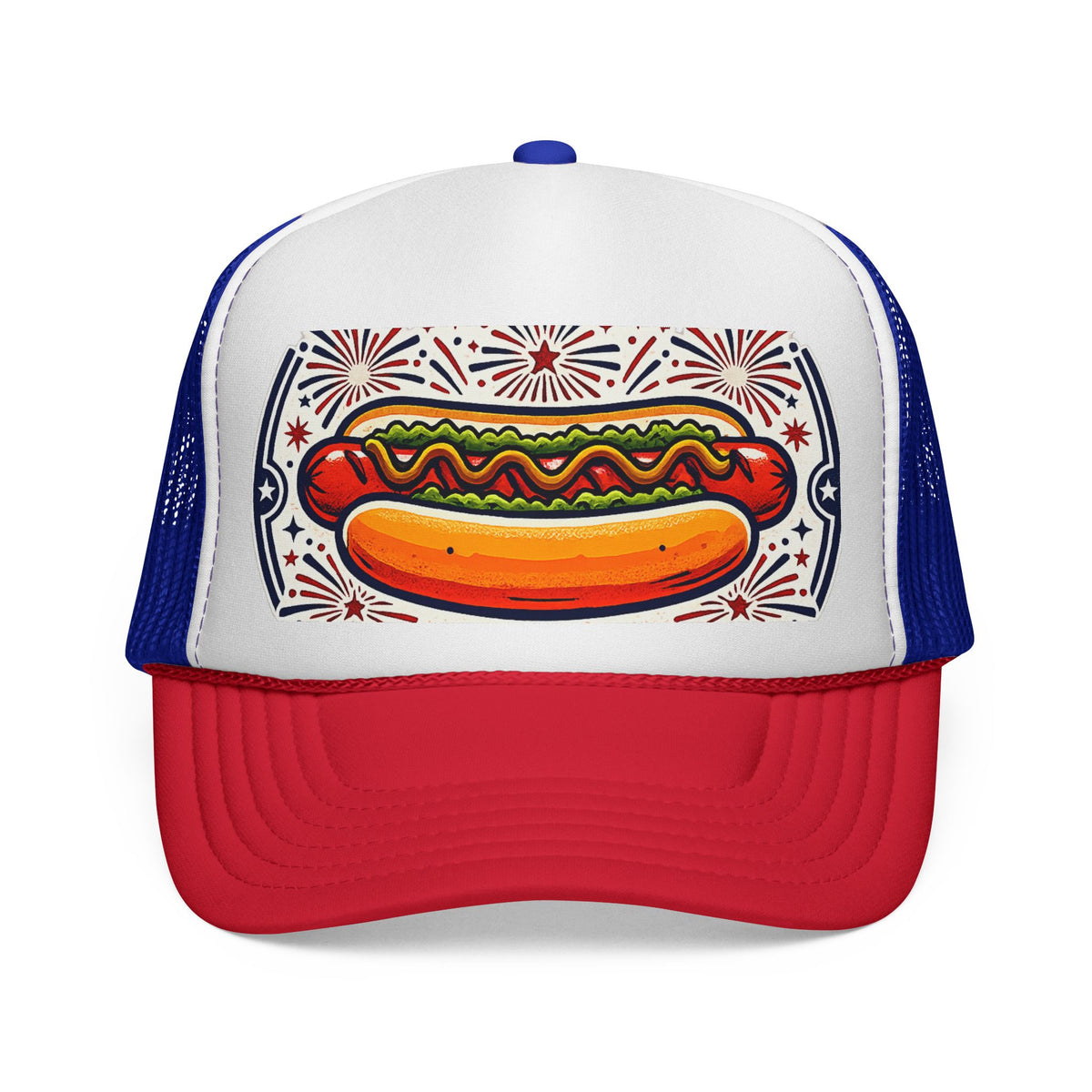 4th of July Hot Dog Trucker Hat, Relish The Moment Cap, Funny USA Hat, Patriotic BBQ Hat, Summer Cookout Hat, American Flag Party Cap