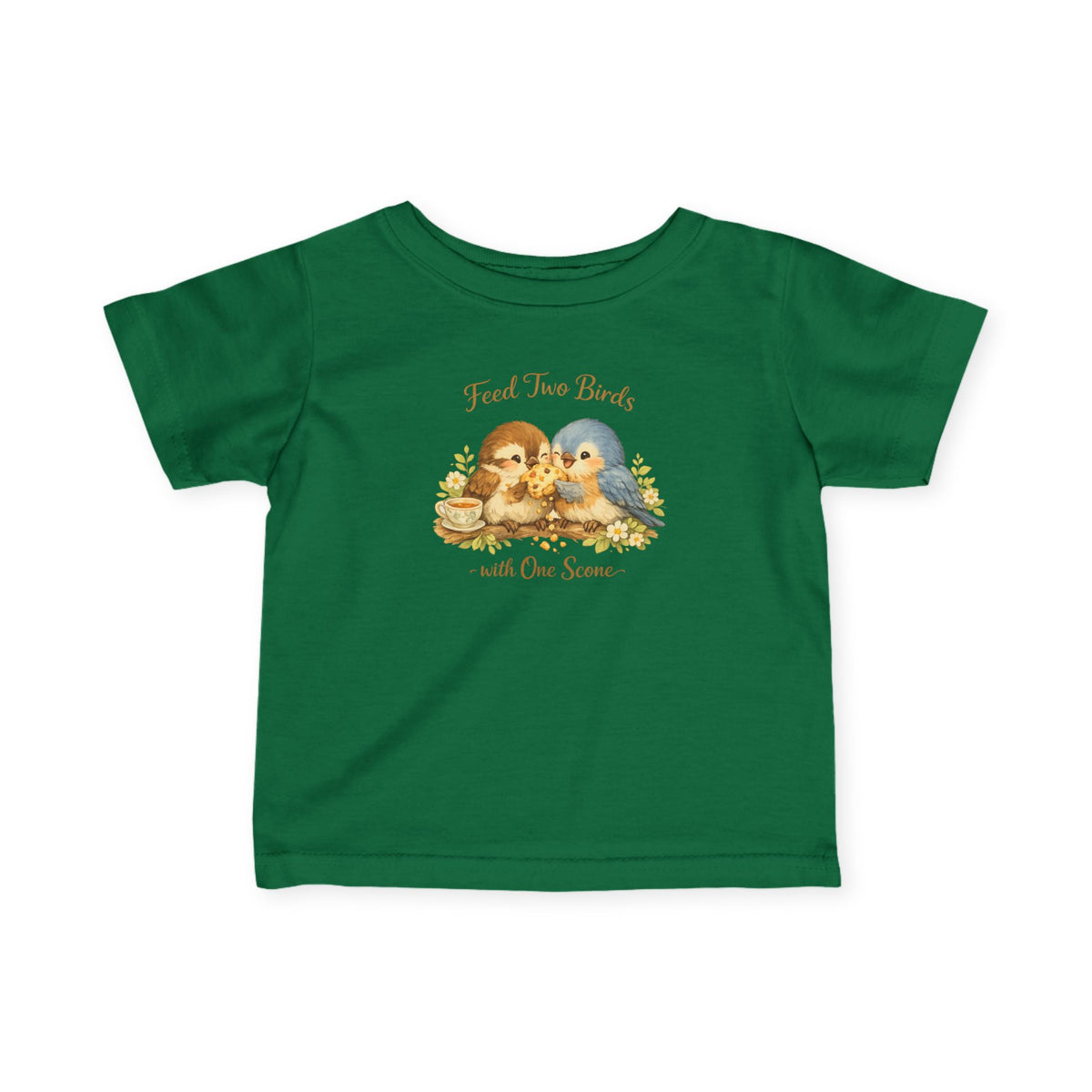 Feed Two Birds With One Scone Baby Shirt, Cottagecore Baby Tee, Cute Bird Infant Shirt, Funny Baby Gift, Newborn Outfit, Cozy Aesthetic Baby