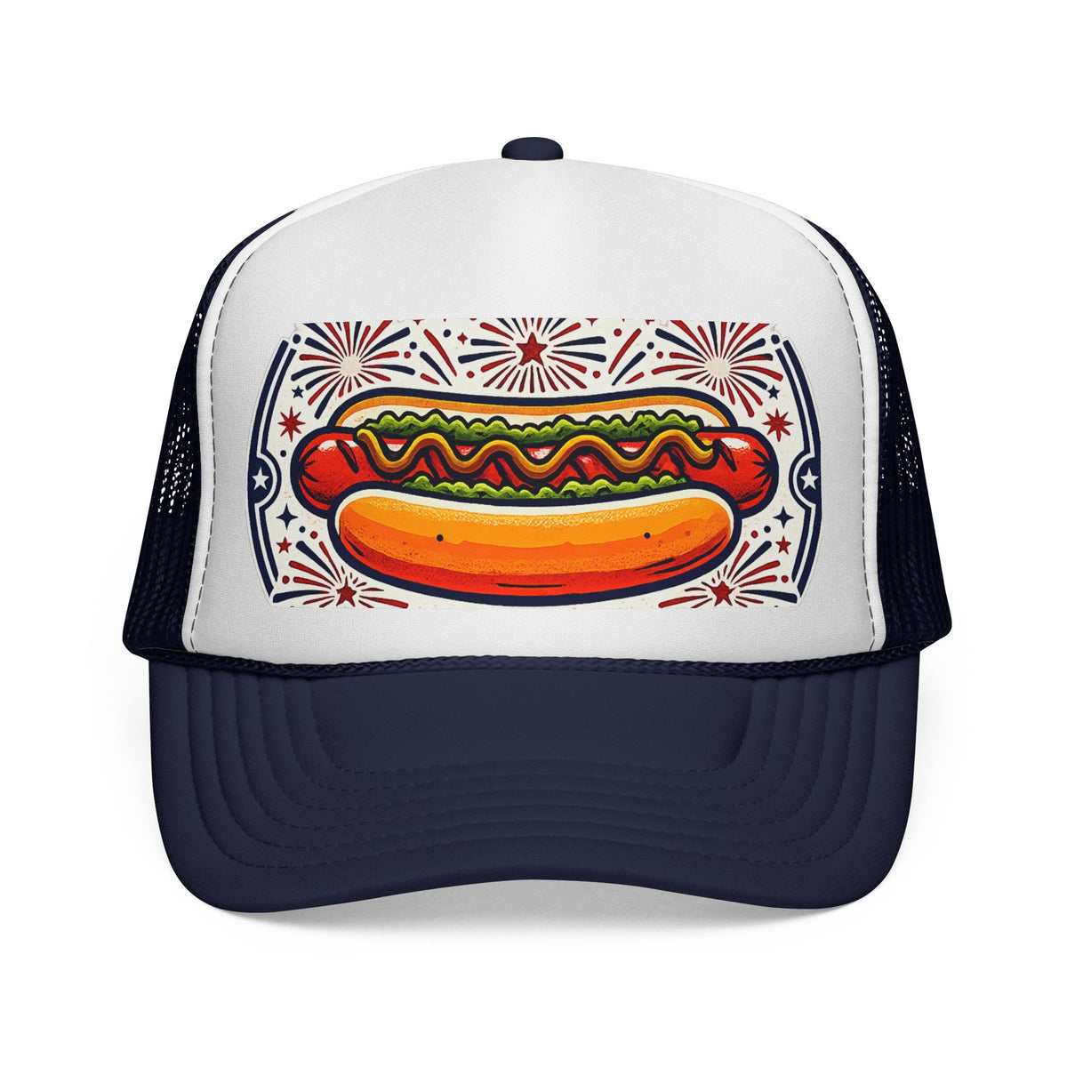4th of July Hot Dog Trucker Hat, Relish The Moment Cap, Funny USA Hat, Patriotic BBQ Hat, Summer Cookout Hat, American Flag Party Cap