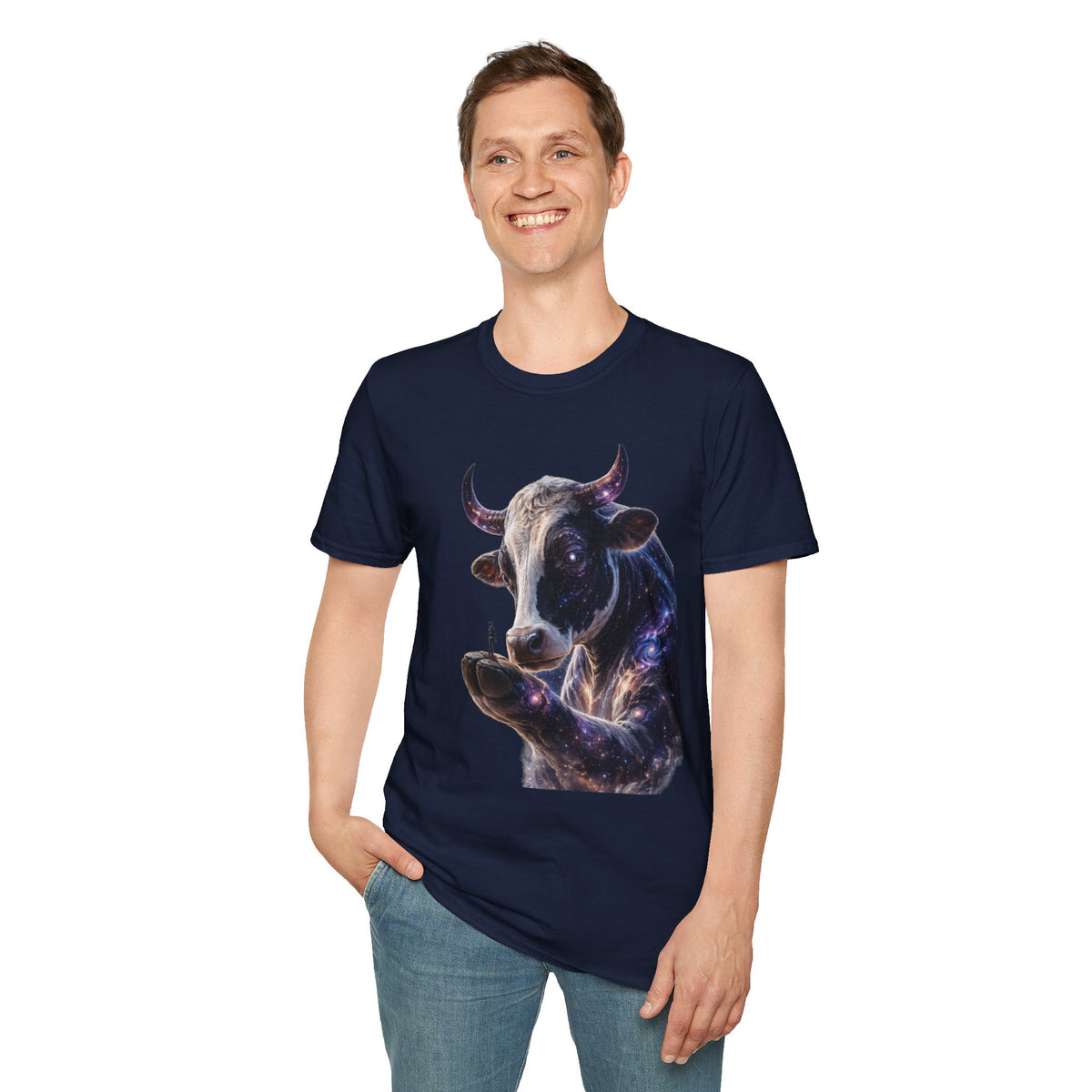 Cosmic Cow Shirt, Space Animal Graphic Tee